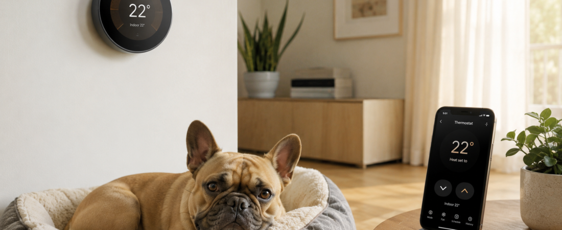 Termostatos inteligentes y mascotas: cómo mantener la temperatura ideal cuando no estás en casa